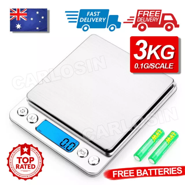 3kg 0.1g Kitchen Digital Scale LCD Electronic Balance Food Weight Postal Scales