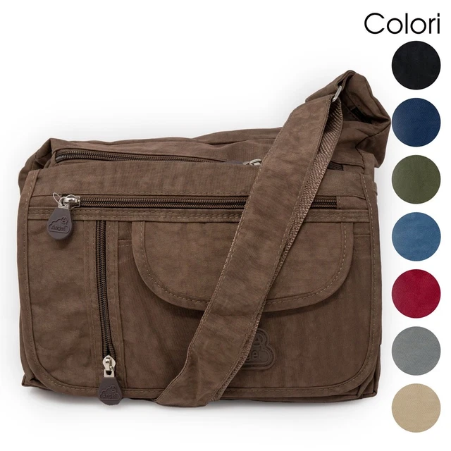 BORSA TRACOLLA DA VIAGGIO SCUOLA LAVORO TINTA UNITA CM 32X16X30 H ART 777600