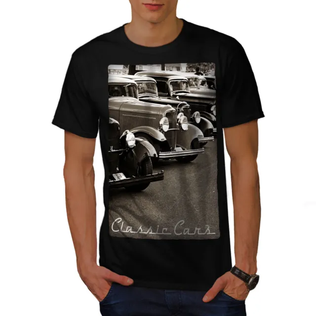 Wellcoda Classic Cars Mens T-shirt, Retro Graphic Design Printed Tee