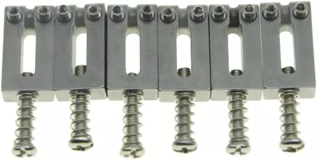 KAISH Set of 6 Stainless Steel Saddles Electric Guitar Bridge Saddle 10.5mm with