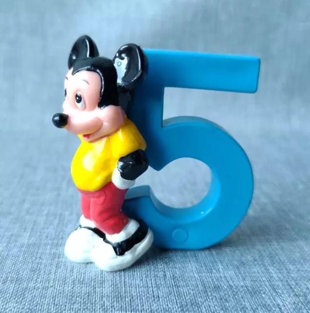 VINTAGE 80s DISNEY Mickey Mouse Figure #5 Cake Topper 2" PVC Figurine Applause