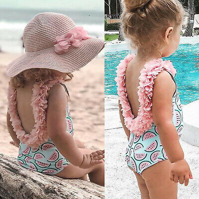Bambino bambini bambina un pezzo Bikini Tankini Costume Da Bagno Spiaggia Arruffato Costumi da bagno