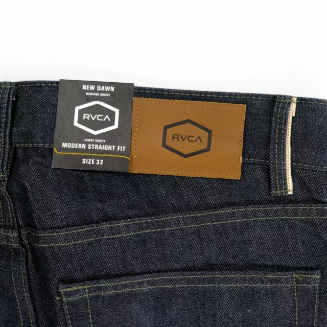 RVCA Men's Japanese Selvedge Denim 30 x 28 Modern Straight Jeans New Dawn $230 3