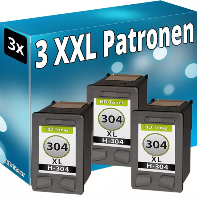 3x CARTUCCE INCHIOSTRO per HP 304 XL DESKJET 2620 2630 2633 3700 3720 3730 3732 bk