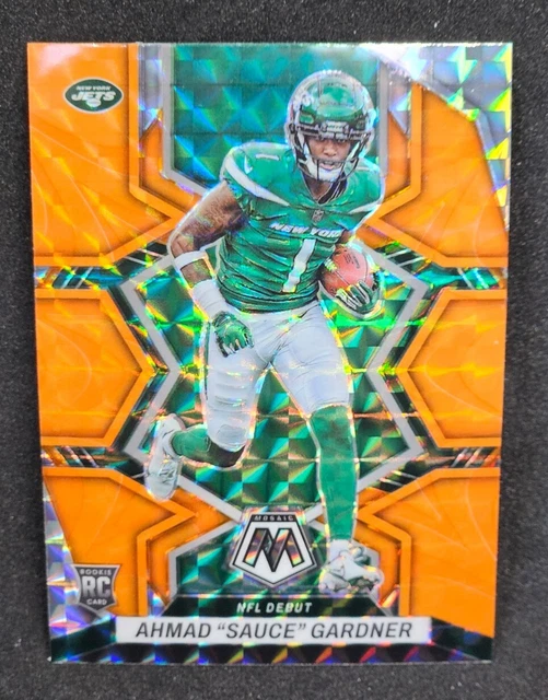2022 MOSAIC AHMAD Sauce Gardner NFL Debut Orange Reactive Prizm Rookie