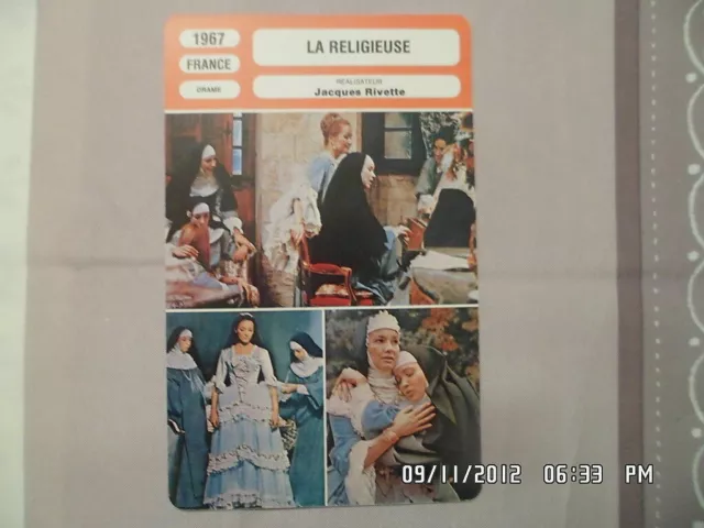 CARTE FICHE CINEMA 1967 LA RELIGIEUSE Anna Karina Liselotte Pulver M.Presle