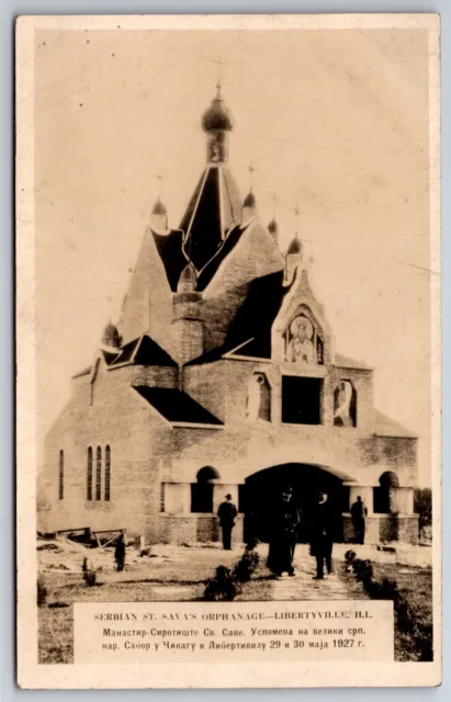 Libertyville Serbian St Sava's Orphanage~Успомена велики срп RPPC 1927 Chicago