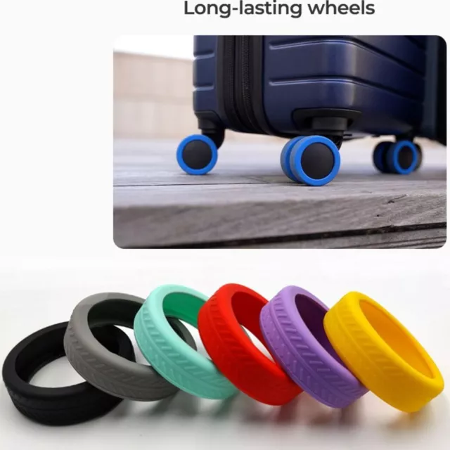 4/8Pcs Silicone Luggage Wheels Protector  Luggage Accessories