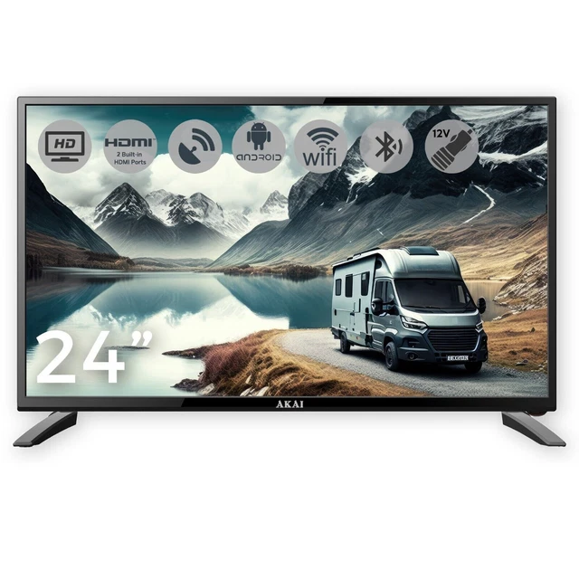 SMART LED 24& 12V TV Portable Caravan Motorhome Boat Truck Travel