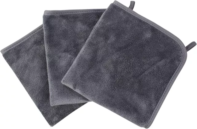 3 Pack Microfibre Face Cloth Reusable Facial Cleaning Wipes Soft Makeup Remover
