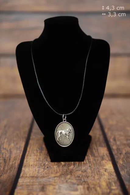 Neapolitan Mastiff type 2 - silver plated pendant with a dog, Art Dog USA