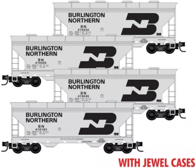 Micro Trains N Scale ~ New ~ Burlington Northern 2 Bay Covered Hopper ~ 98300215