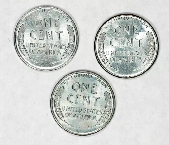 1943 P+D+S Lincoln Wheat Penny Cent Set/Lot ~ Choice/Gem BU ~ 3 Coins 2