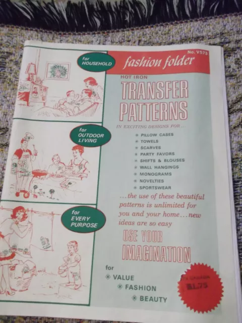 14 pg complete Fashion folder - Hot Iron Transfers - No. V573 - vintage 1960's?