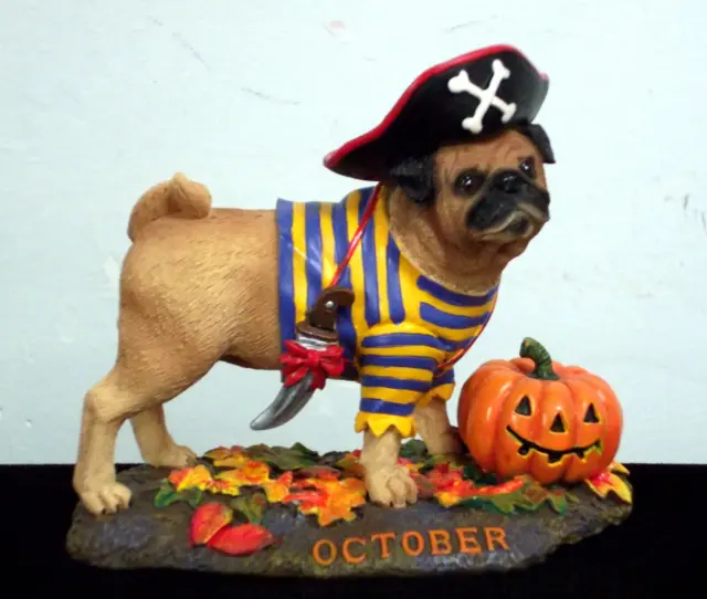 Danbury Mint Pug  Perpetual Calendar October Figurine of the Month