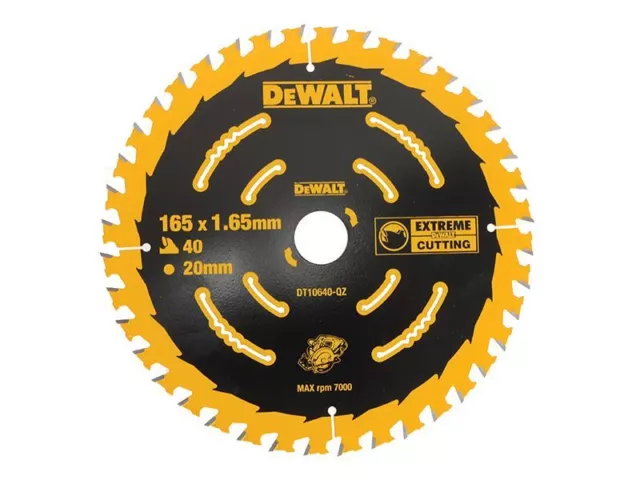 DEWALT Lame de scie circulaire sans fil pour encadrement extrême 165x 20mm x 40t