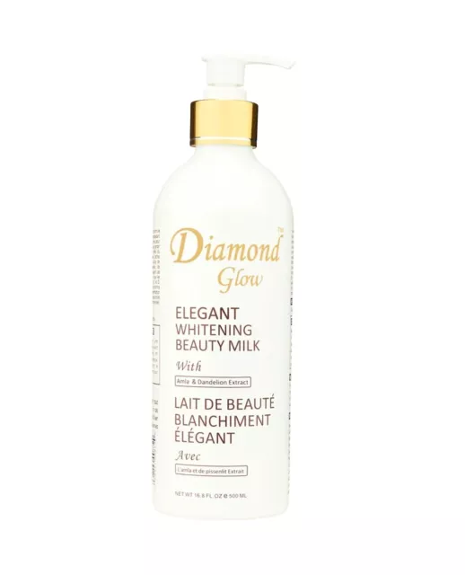 Diamond Glow elegante aufhellende Schönheitsmilch 500 ml (schneller UK-Versand)