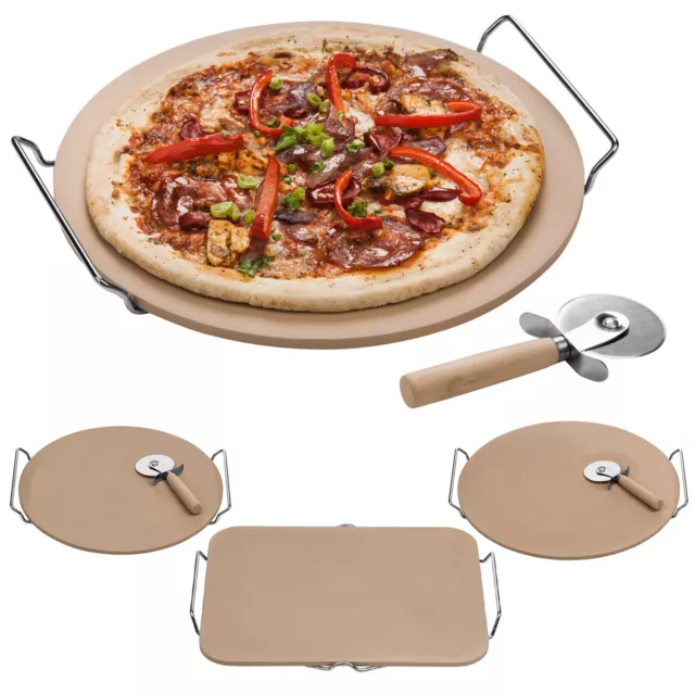 Pizza Stoneware Serving Platter Chopping Cutting Board With Pizza Cutter Set