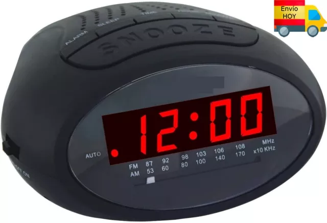 Reloj Despertador Radio FM Alarma Digital Temporizador Despierta con Musica