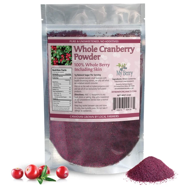 Cranberry Powder, Unsweetened, Not Made from Juice or an Extract, but from Whole