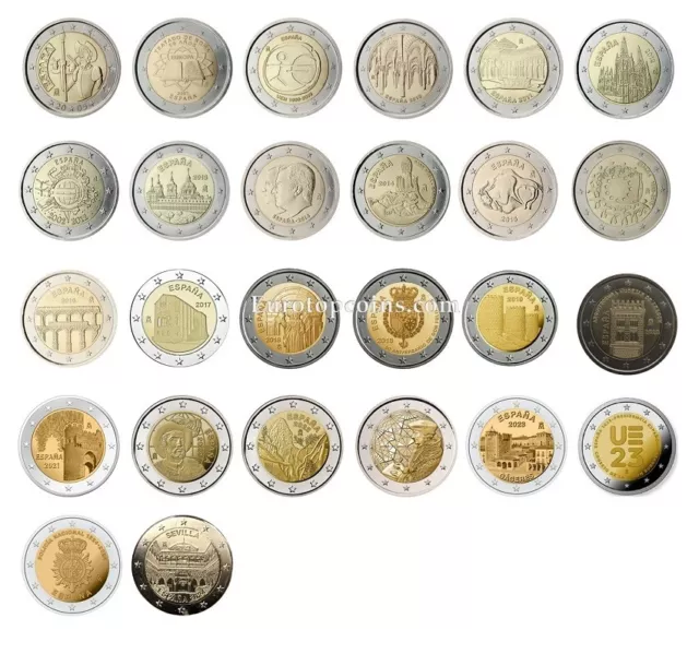 #Rm# 2 Euro Commémorative Espagne (2005-2024) - Tous Les Piéce Disponible