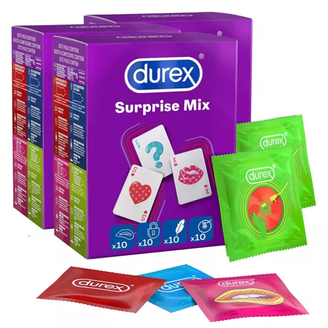 Preservativi DUREX SurpriseMix Sottili Elite Resistenti Pleasuremax 3 BOX da 40
