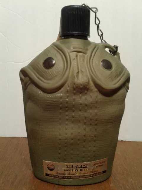 1979 JIM BEAM Military Green CANTEEN DECANTER, Empty