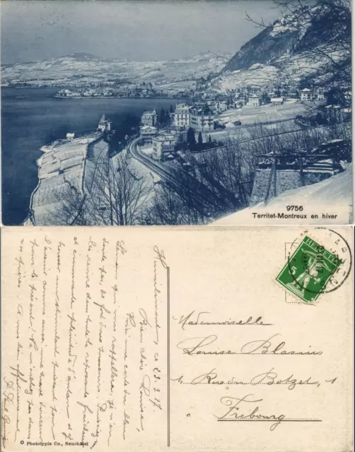 Ansichtskarte Montreux (Muchtern) Territet en Hiver (im Winter) 1917