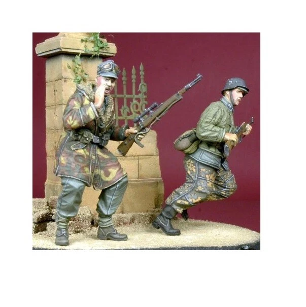 Kit 8 Soldats Allemands Infanterie Wehrmacht WW2 1/35 - Maquette Résine Non Peinte