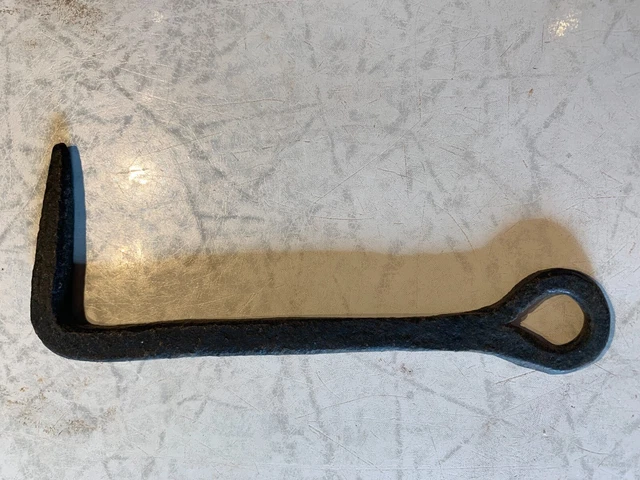 Vintage Wrought Forged Iron Barn Gate Latch Hook Arm great patina