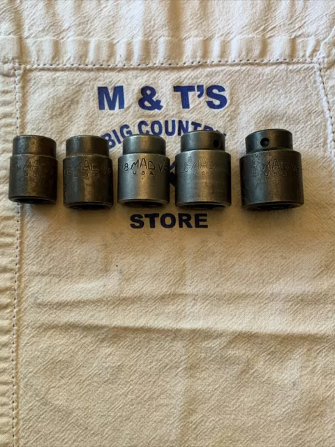 Mac Tools USA 1/2" Drive 5pc 6pt SAE Impact Socket Set VP 3/4" to 1"