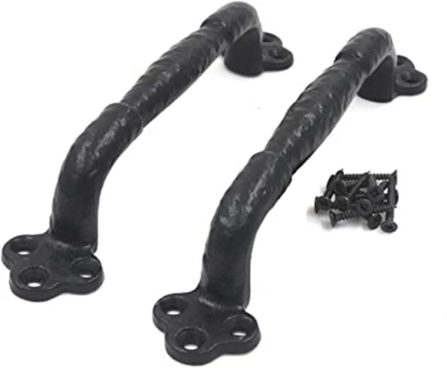 Rustic Cast Iron Gate Door Handle Pull/Heavy Duty Barn Door Pull Handle/Set of 2