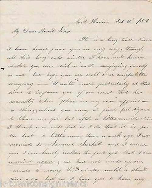 Connecticut Single Mom Antique Letter Announcing Remarriage & Neuralgia Pains 18
