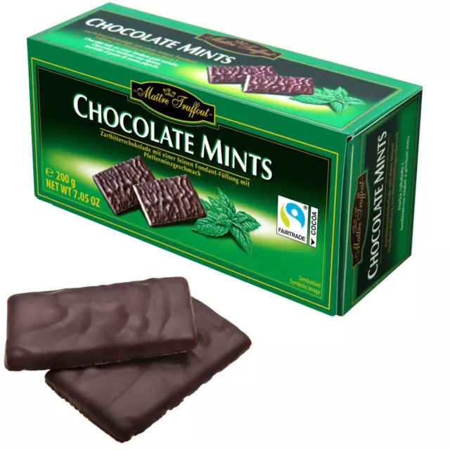 CIOCCOLATINI CIOCCOLATO FONDENTE E MENTA 200gr CHOCOLATE MINTS NO AFTER EIGHT