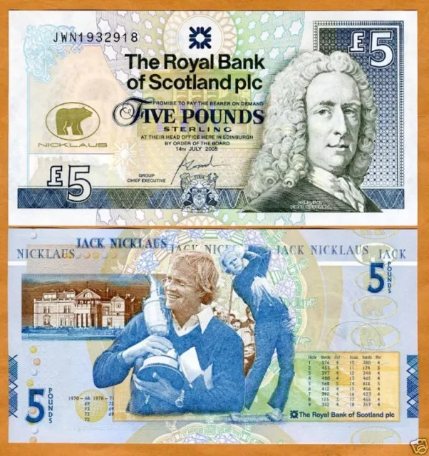 Scotland, 5 pounds, 14-7-2005, P-365, Jack Nicklaus UNC