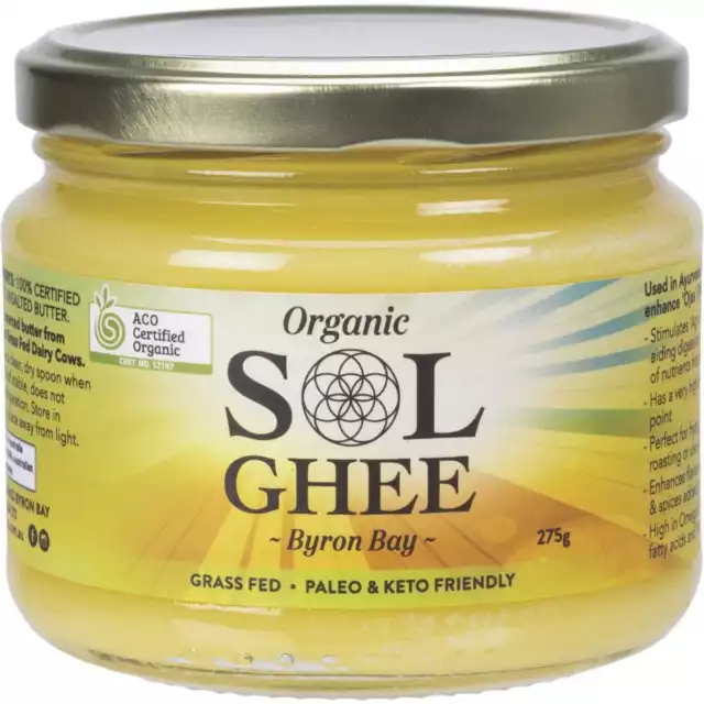 Sol Organics Organic Grass Fed Ghee 275g