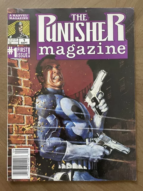 PUNISHER MAGAZINE #1 FRANK CASTLE MARVEL COMICS MIKE ZECK NEWSSTAND 1st Print GD