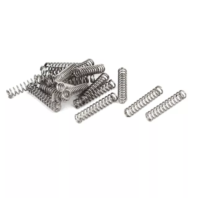 0.4mmx3mmx15mm 304 Stainless Steel Compression Springs Silver Tone 20pcs