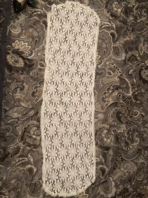 40”  X 11”lace table runner vintage Circa 1970