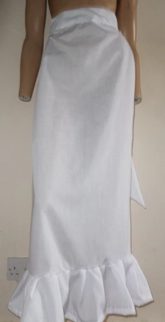 Grembiule Vintage Stile Cameriera Vittoriana Orlo Bianco Frilly Con Cravatte Lunghe