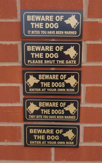 BEWARE OF THE DOG / DOGS 3mm dibond sign choice bite bites own risk shut gate