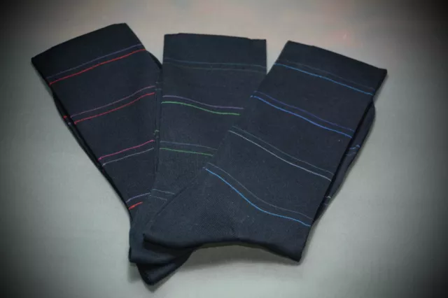 3 Paia Calze Lunghe O Corte Uomo Righe G Chester Moray Socks Man Filo Scozia