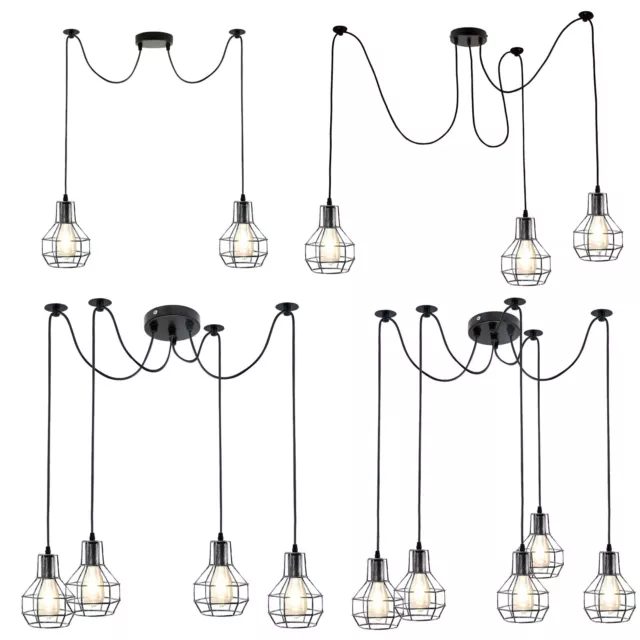 Vintage Ceiling Pendant Light Modern Industrial Hanging Retro Lamp Spider Lights