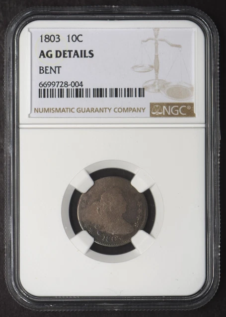 1803 Draped Bust Silver Dime - NGC AG Details - COINGIANTS -