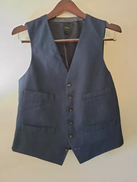 J Crew Ludlow Suit Vest Waist Coat Small Japanese Seersucker 2