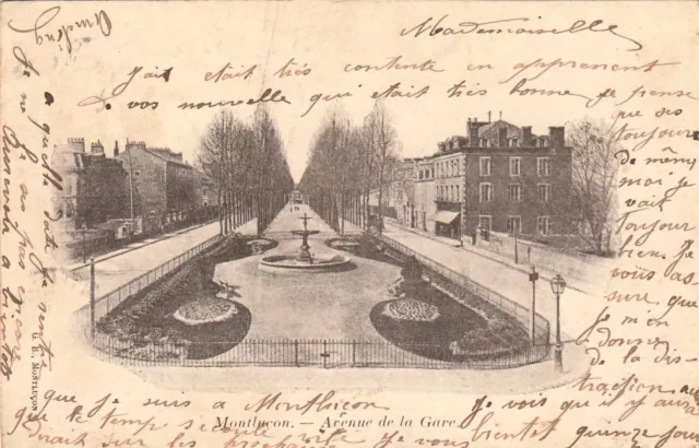 CPA - MONTLUCON - avenue de la gare - ALLIERS 03 - circulated 1903