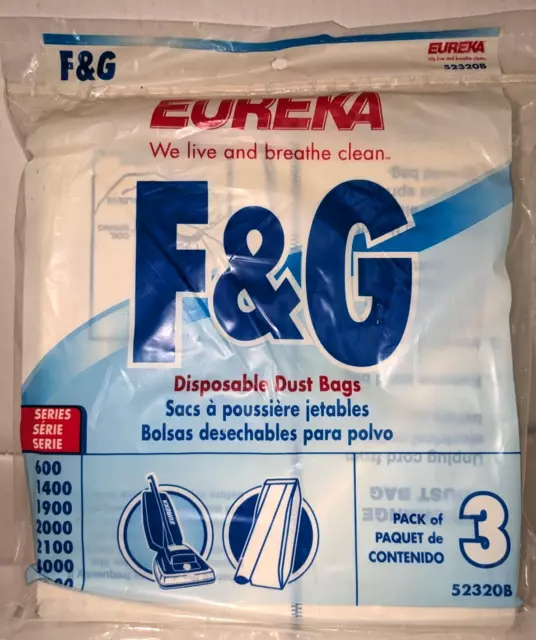 Authentic Eureka Vacuum Dust Bags Style F&G 52320B (3-Pack) - New