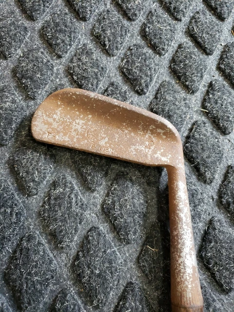 Putter Antique Harry Lee New York - Manche En Bois Hickory, Droitier, Style Faucille