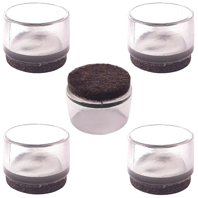 10 Pieds De Meuble En Métal - Patins Ronds 14mm, Blanc Ou Argent - Uxcell