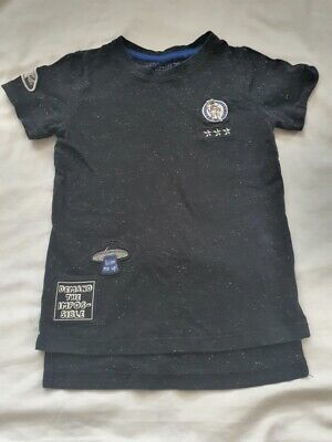 Boys Childrens T-Shirt Space Astronaut Black Age 6 Tu